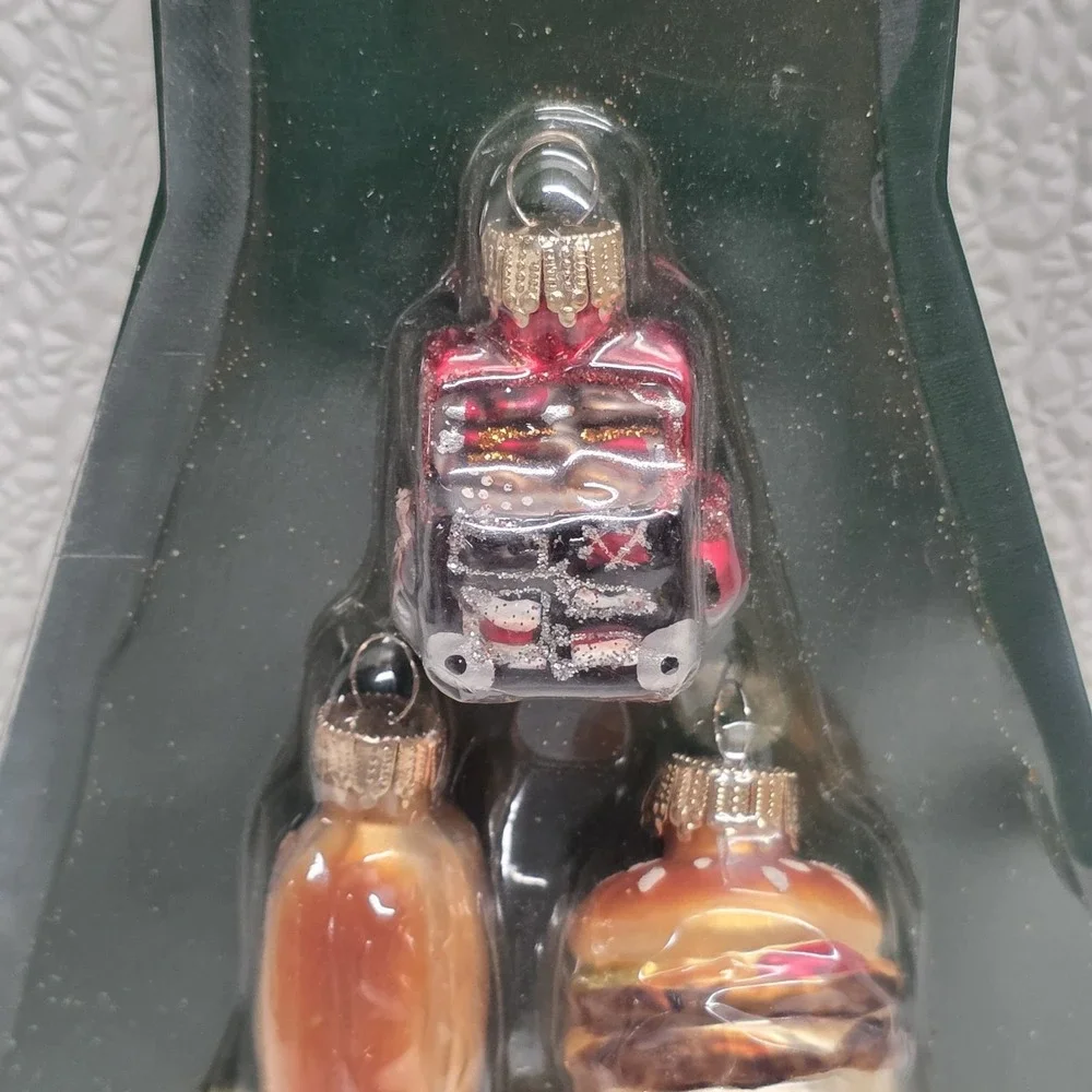 Jo-ann Junk Food Glass Christmas Ornaments Sealed NOS 6 Pieces